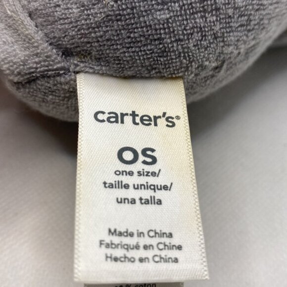 Carter’s Grey Elephant Plush Grey Yellow Ears Terry Cloth Baby Stuffed Toy - Picture 4 of 10